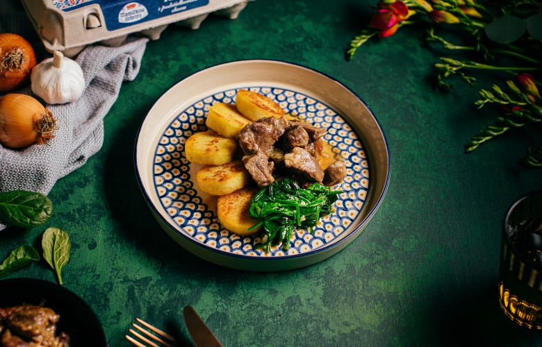 Recept → Moravský vrabec so zemiakovou knedľou a špenátom